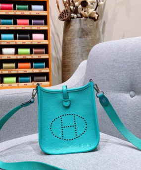 에르메스 미니 에블린16 티파니 그린 은장 끌레망스 가죽